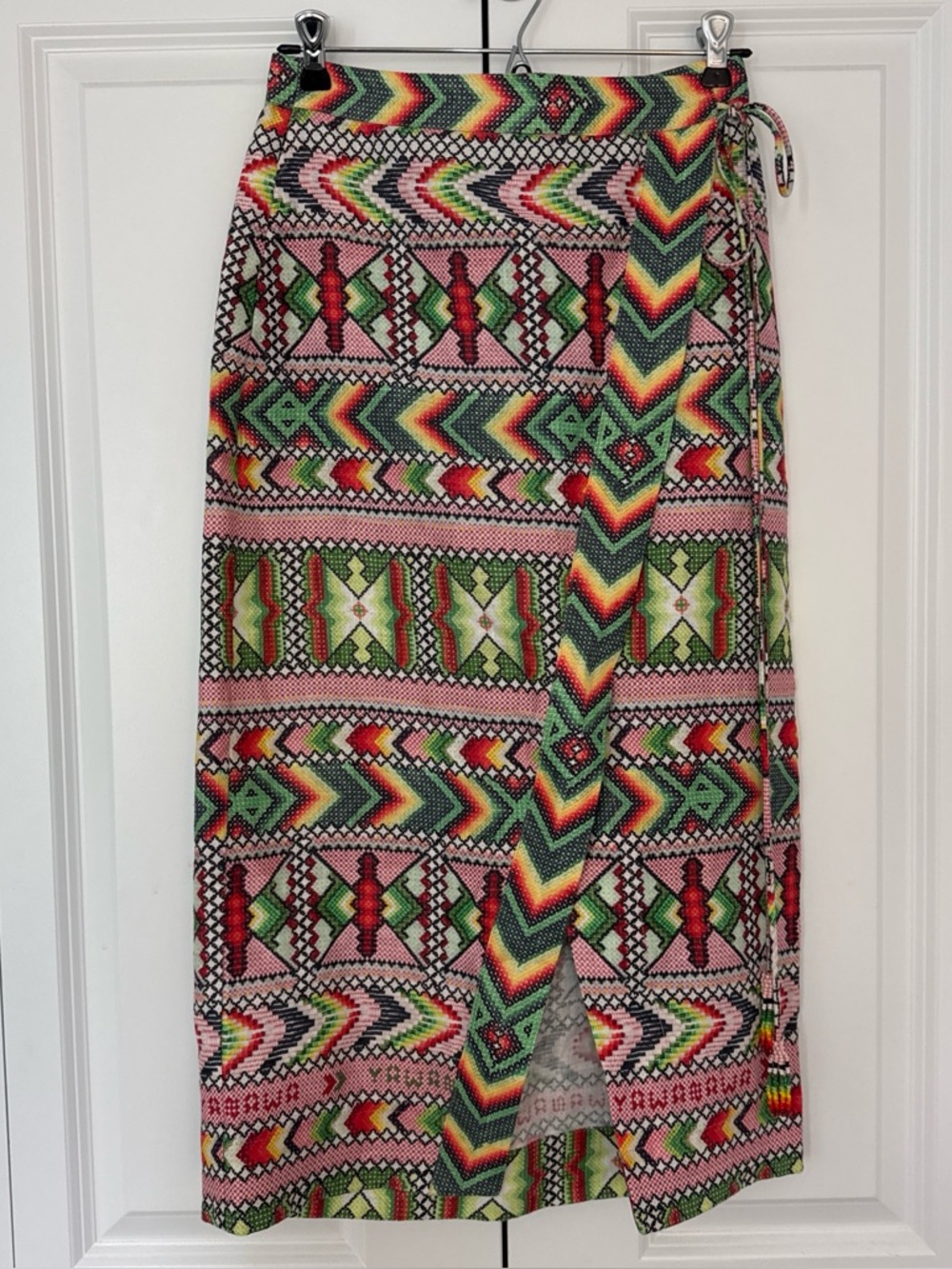 Anthropologie Farm Rio Midi Asymmetrical Pencil Skirt for Resort Wear